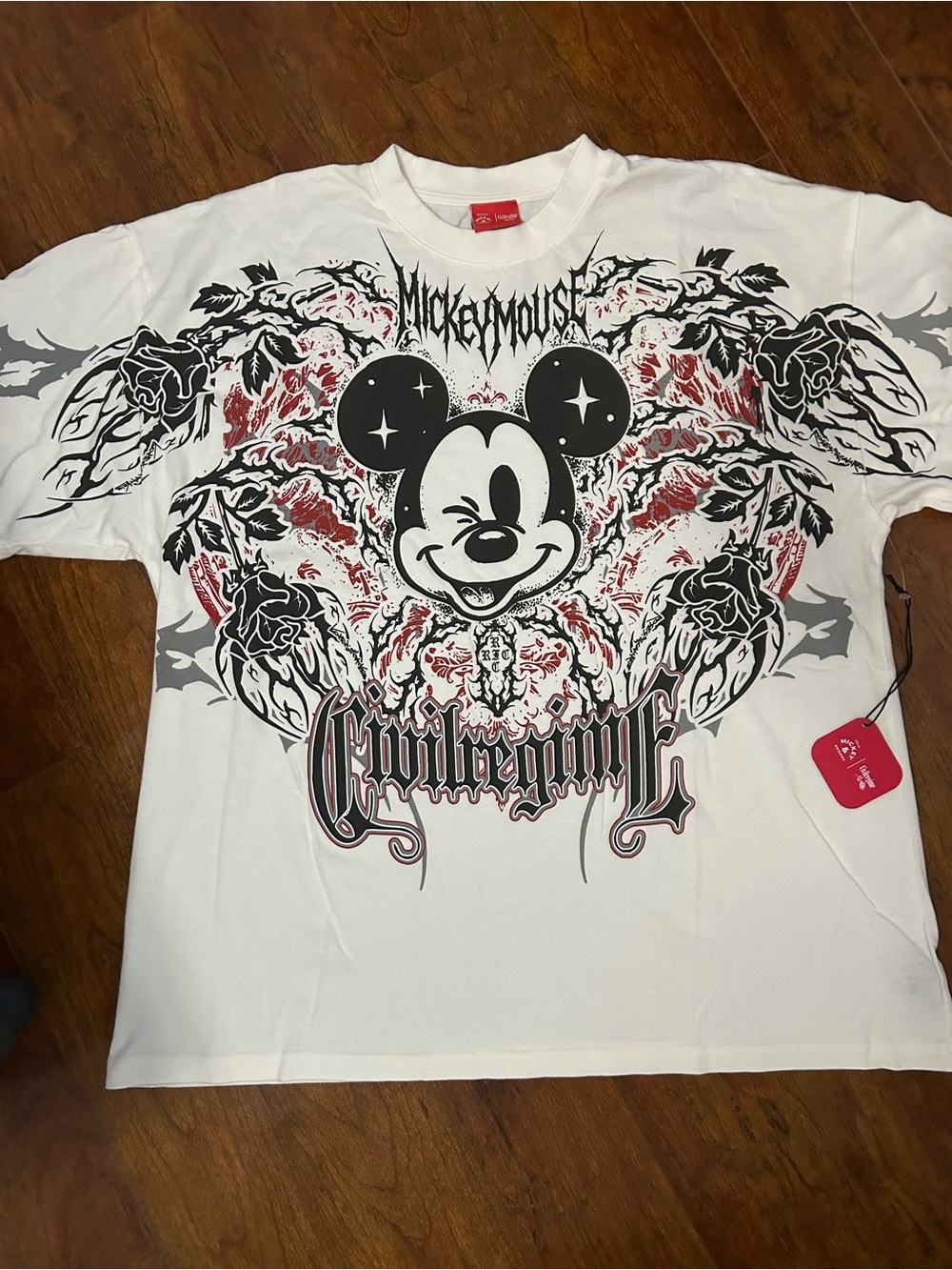 Civil Regime Metal Mickey American Classic Oversized Tee Butter Sz Large Disney